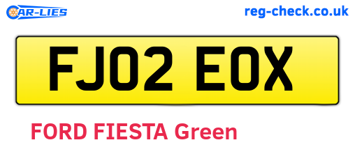 FJ02EOX are the vehicle registration plates.