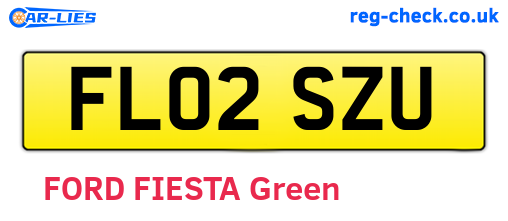 FL02SZU are the vehicle registration plates.