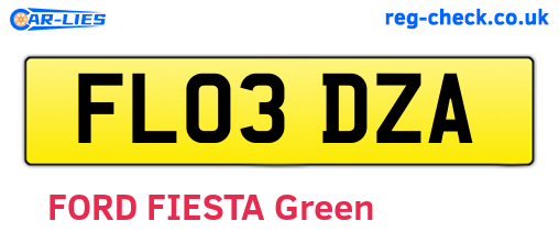FL03DZA are the vehicle registration plates.