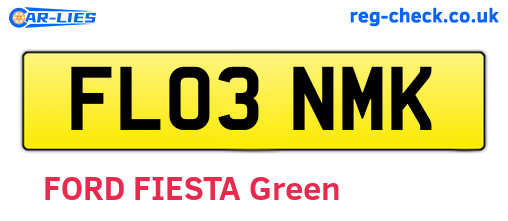 FL03NMK are the vehicle registration plates.