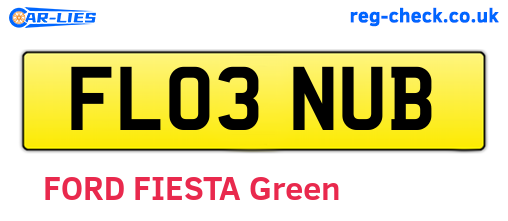 FL03NUB are the vehicle registration plates.