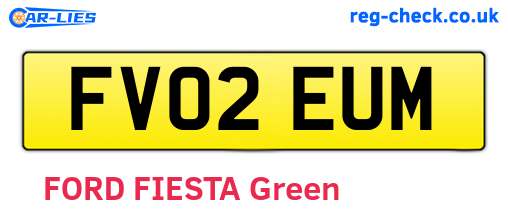 FV02EUM are the vehicle registration plates.