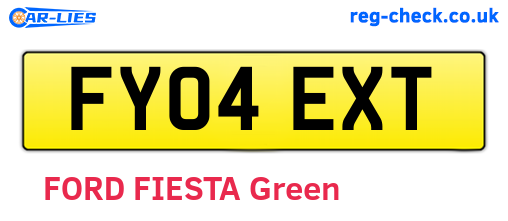 FY04EXT are the vehicle registration plates.