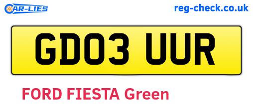 GD03UUR are the vehicle registration plates.