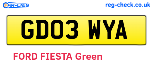 GD03WYA are the vehicle registration plates.