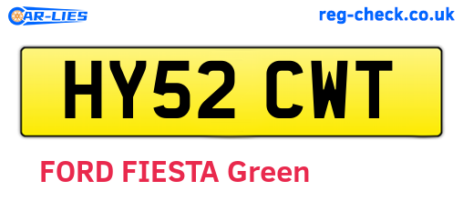 HY52CWT are the vehicle registration plates.