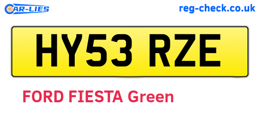 HY53RZE are the vehicle registration plates.
