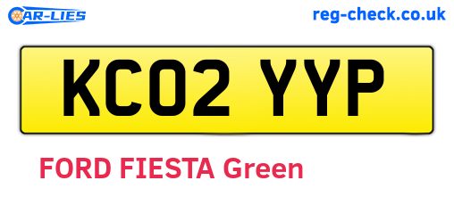 KC02YYP are the vehicle registration plates.