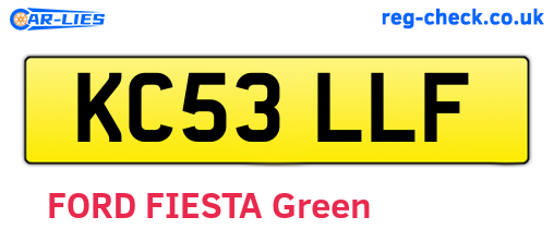 KC53LLF are the vehicle registration plates.