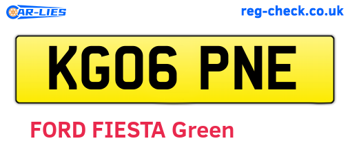 KG06PNE are the vehicle registration plates.