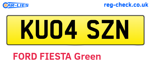 KU04SZN are the vehicle registration plates.