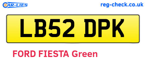 LB52DPK are the vehicle registration plates.