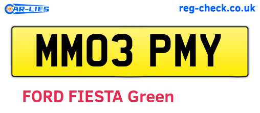 MM03PMY are the vehicle registration plates.