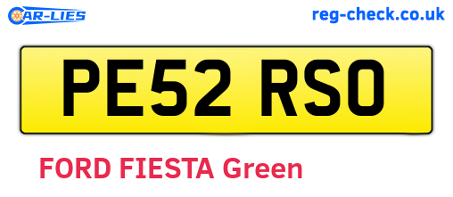 PE52RSO are the vehicle registration plates.