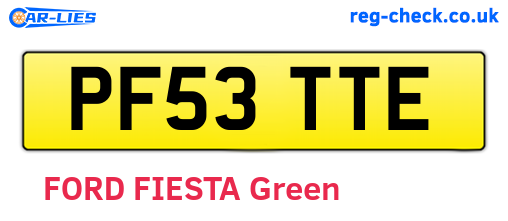 PF53TTE are the vehicle registration plates.