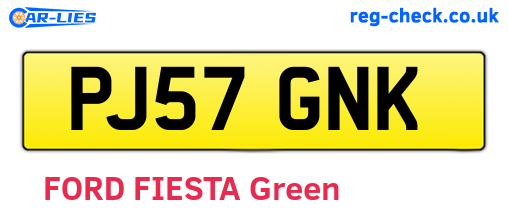 PJ57GNK are the vehicle registration plates.