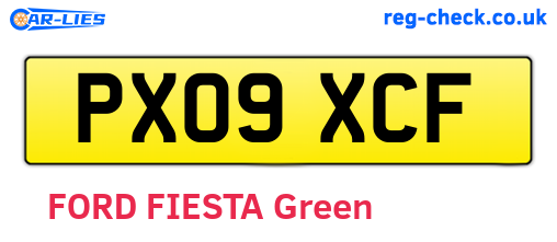PX09XCF are the vehicle registration plates.