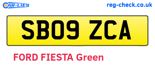 SB09ZCA are the vehicle registration plates.