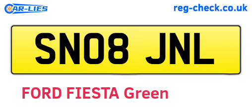 SN08JNL are the vehicle registration plates.