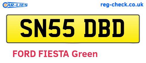 SN55DBD are the vehicle registration plates.