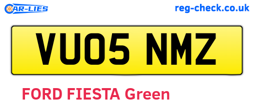 VU05NMZ are the vehicle registration plates.