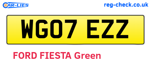 WG07EZZ are the vehicle registration plates.