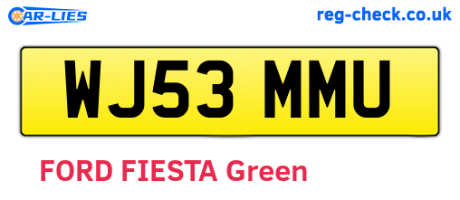 WJ53MMU are the vehicle registration plates.