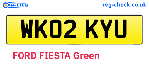WK02KYU are the vehicle registration plates.
