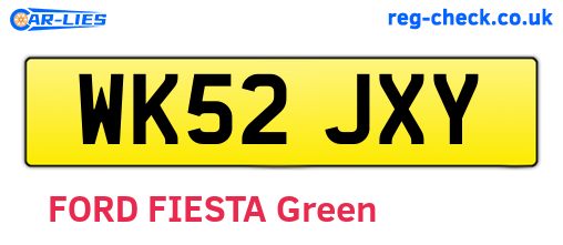 WK52JXY are the vehicle registration plates.