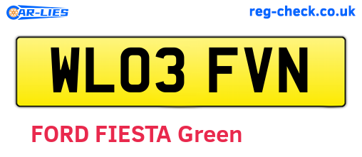 WL03FVN are the vehicle registration plates.