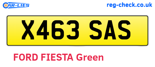 X463SAS are the vehicle registration plates.
