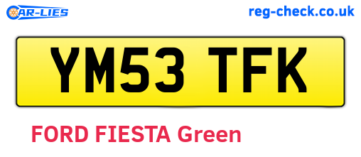 YM53TFK are the vehicle registration plates.
