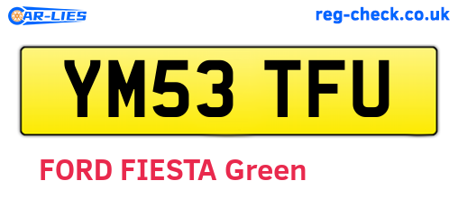 YM53TFU are the vehicle registration plates.