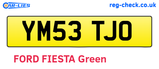 YM53TJO are the vehicle registration plates.