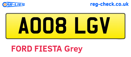 AO08LGV are the vehicle registration plates.