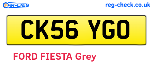 CK56YGO are the vehicle registration plates.