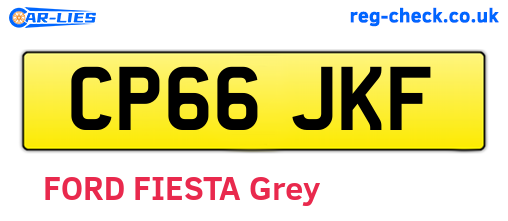 CP66JKF are the vehicle registration plates.