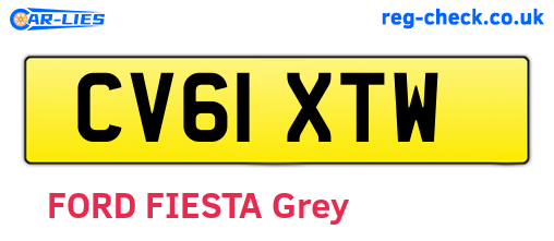 CV61XTW are the vehicle registration plates.
