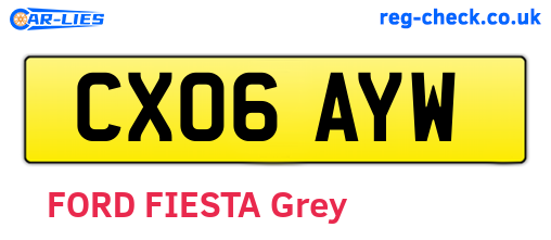 CX06AYW are the vehicle registration plates.