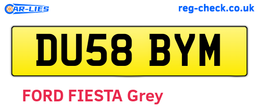 DU58BYM are the vehicle registration plates.