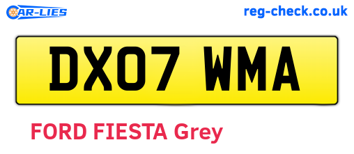 DX07WMA are the vehicle registration plates.