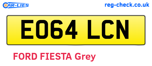 EO64LCN are the vehicle registration plates.
