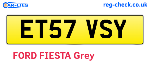 ET57VSY are the vehicle registration plates.