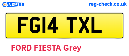 FG14TXL are the vehicle registration plates.