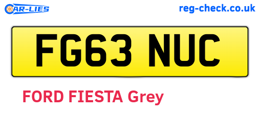 FG63NUC are the vehicle registration plates.