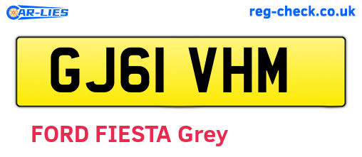 GJ61VHM are the vehicle registration plates.