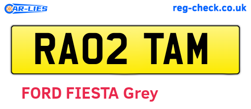 RA02TAM are the vehicle registration plates.