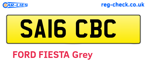SA16CBC are the vehicle registration plates.