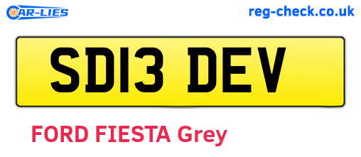 SD13DEV are the vehicle registration plates.