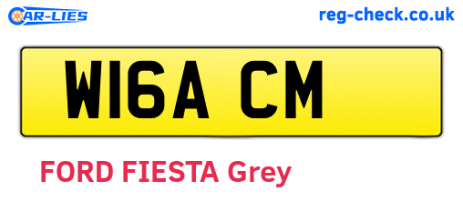 W16ACM are the vehicle registration plates.